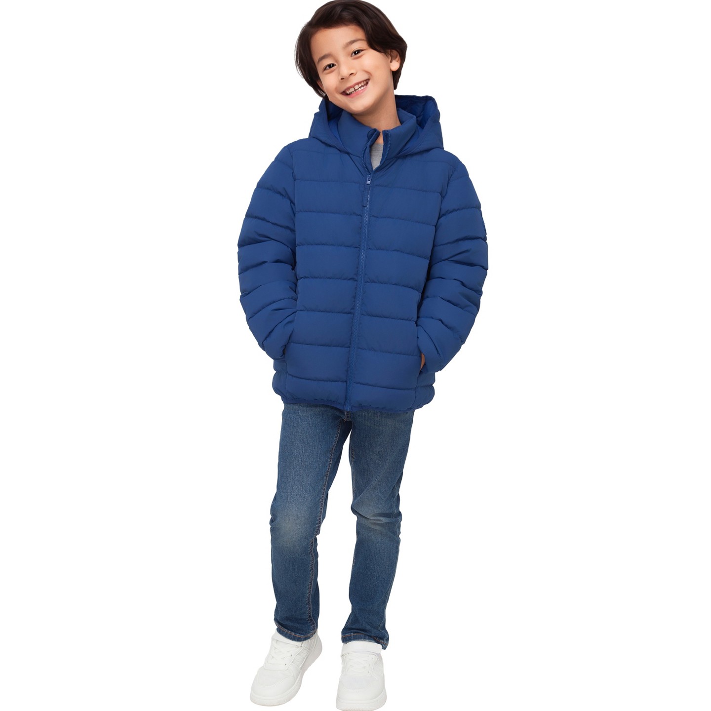 Куртка Rokka&Rolla Stand Up Collar Light Puffer Jacket-Blue для мальчиков, цвет: Синий — фото 4