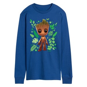 Men's - Marvel - Guardians of the Galaxy Baby Groot Leaf Long Sleeve Graphic T-Shirt - 1 of 4