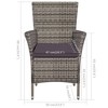 vidaXL Set of 2 Patio Chairs with Cushions in Gray - Durable PE Rattan, Powder-Coated Steel Frame, Ergonomic Design, Easy Assembly, and Washing - 4 of 4