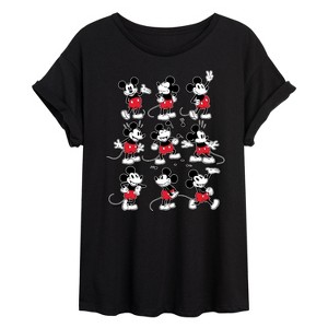 Women's - Disney - Mickey Poses Grid Oversized Graphic T-Shirt - 1 of 4