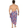 LA LEELA Men's Patriotic 4th of July USA Flag Swimwear Summer Sarong Swim Trunk Pareo Beach Wrap One Size Slate Allover US Stars - 2 of 4