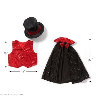 Kids' Multicolor Magician Role Play Costume Set with Hat and Wand