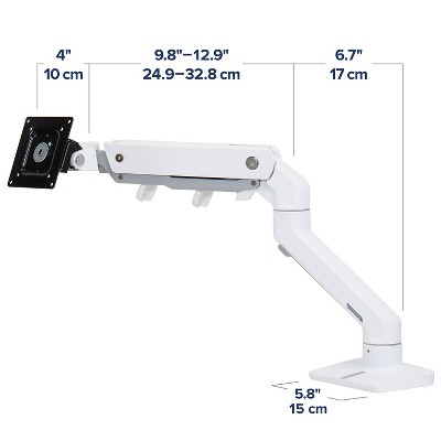 Ergotron HX Single Ultrawide Monitor Arm with HD Pivot, VESA Desk Mount for 1000R Curved Monitors Up to 49 Inches, 28 to 42 lbs - White (45-647-216)