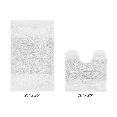 Granada 2 Piece Bath Rug Set 100% Premium Cotton Tufted Non-Slip Backing Bathmats for Bathroom, Super Soft Absorbent, Machine Washable