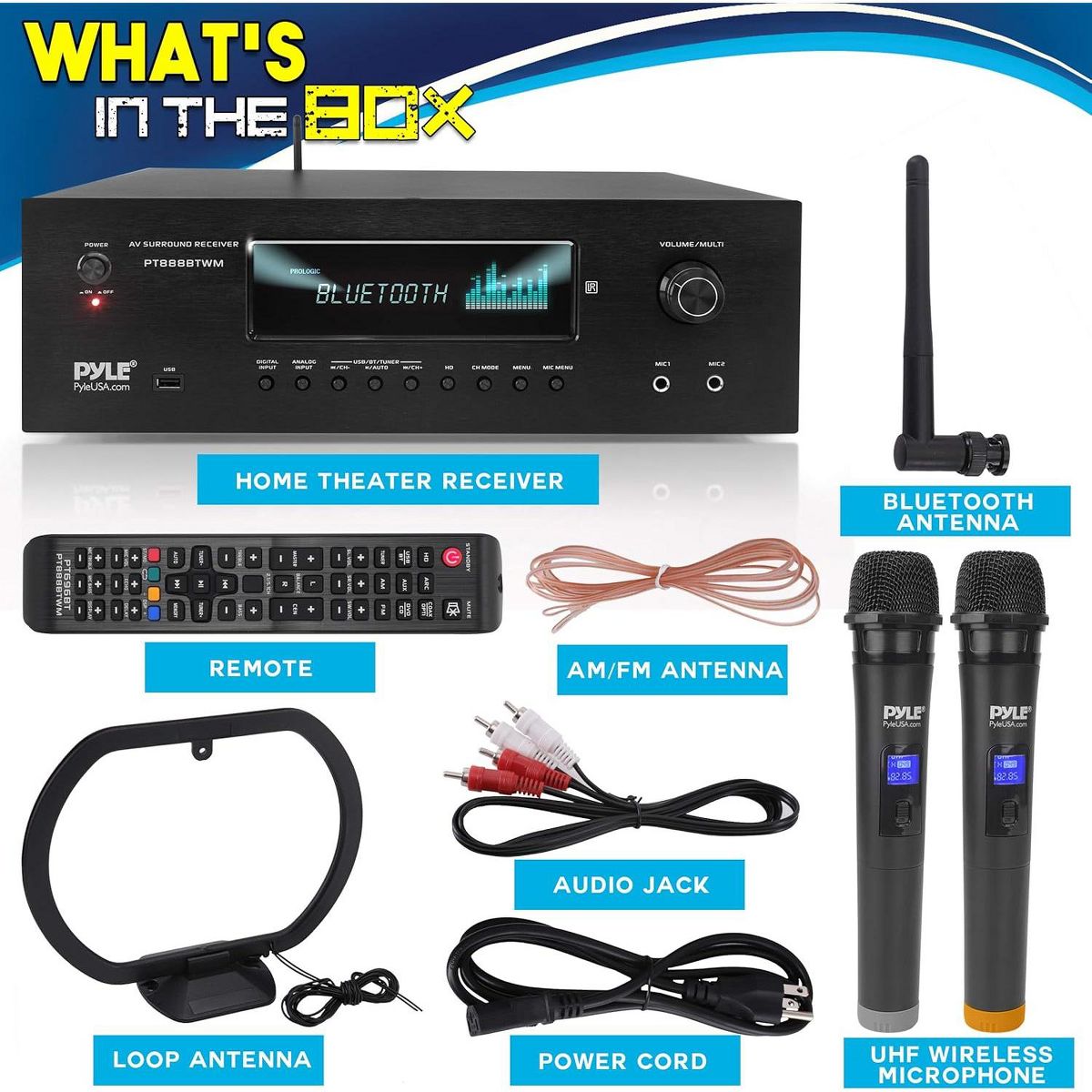 5.2-Channel Surround Sound Receiver for Streaming with 4K Ultra HD Support, Bluetooth Compatible, Enhanced Audio Experience - thumbnail 7