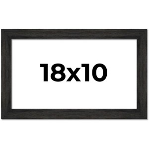 PosterPalooza | 18x10 Wide Barnwood Picture Frame, UV Acrylic, 6 Finishes - Grey, Brown, White, and Black - 1 of 4