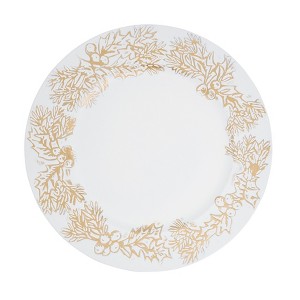 Saro Lifestyle Christmas Holly Berries Charger Plate (Set of 4), 13"x13", White - 1 of 4
