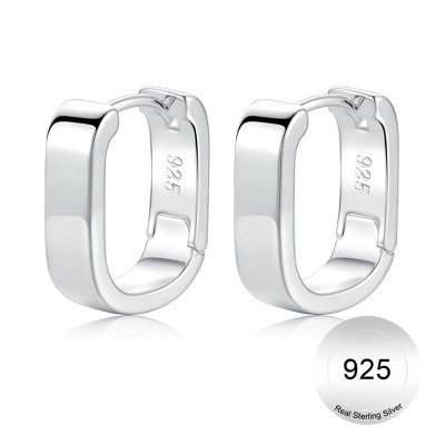 Turandoss S925 Sterling Silver Huggie Hoop Earrings for Women Girls - Dainty Small Chunky Silver Earring Hypoallergenic, Christmas Gifts for Women