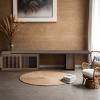 Mid Century Modern 2 in 1 Pet Friendly TV Stand with Extendable Table,Soft Cushion,Sliding Door Design-Maison Boucle - 3 of 4