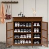 YIYIBYUS Bamboo 3 Tier Shoe Storage Cabinet with 1 Drawer & Shutter Door for Entryway - 3 of 4