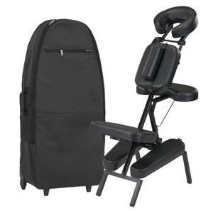 Master Massage Apollo Extra Large Size Portable Massage Chair-Lightweight Aluminum with Larger Cushions and Wheels Bag-in Black - 1 of 4
