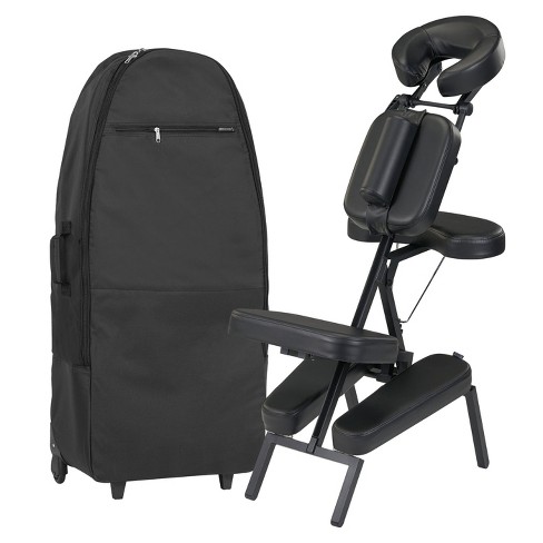 PORTABLE FOLDABLE STEEL MASSAGE CHAIR W/BAG - FOLDING TRAVEL SPA/TATTOO  BENCH