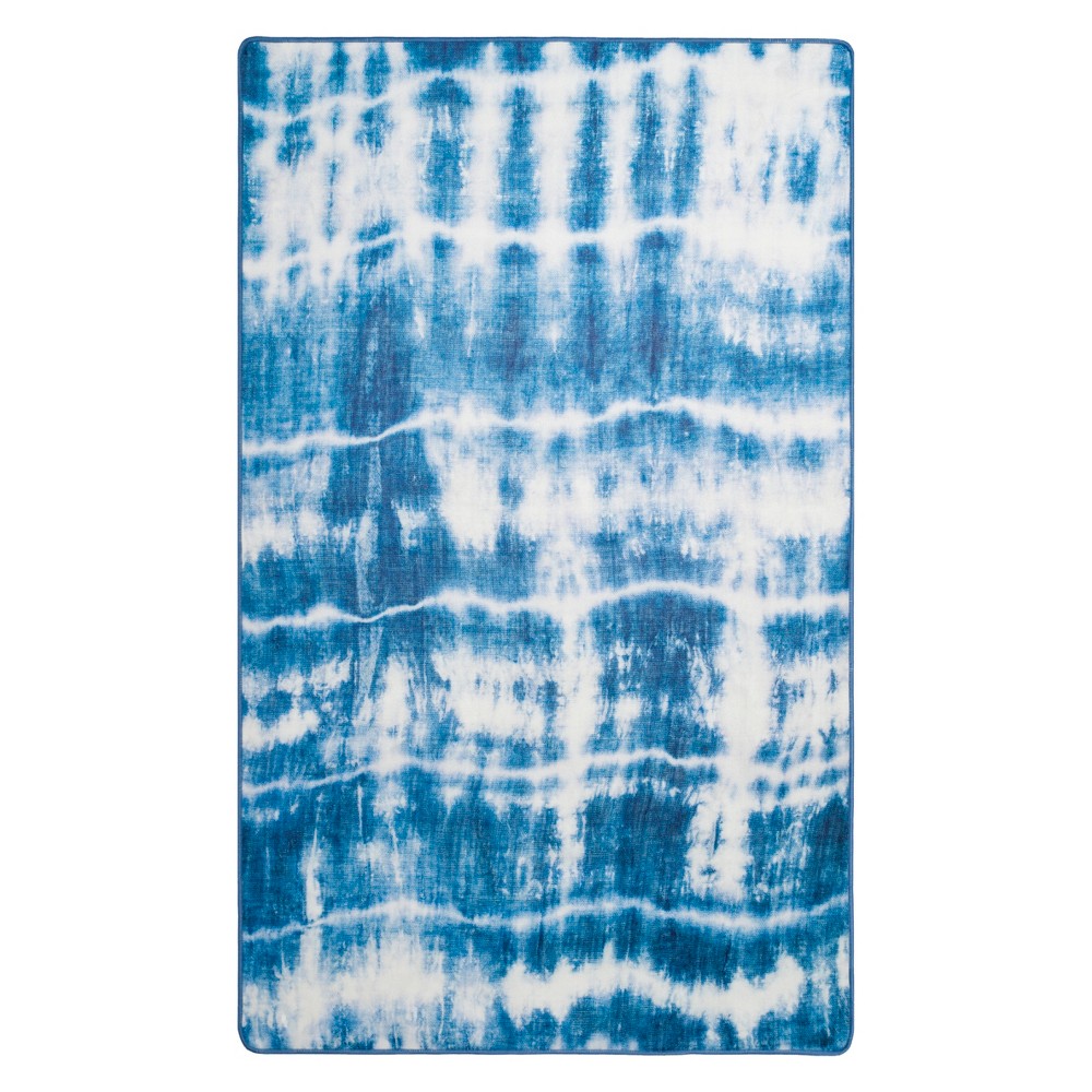 5'1inx7'6in Tie Dye Design Loomed Area Rug Ivory/Blue - Safavieh