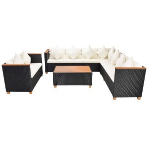 vidaXL Patio Furniture Set Set of 6 Black, Cream White - 1 of 4