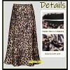 Cheetah Print Satin Midi Skirt - Women's High Waist A-Line Skirt with Elastic Waistband Animal Print - 4 of 4