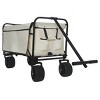 YONWAY 49" L Collapsible Wagon Cart with 360° Rotating Rear Wheel All-Terrain Wheels 300LB Weight Capacity for Groceries,Shopping,Camping,Sports,Beige - 2 of 4