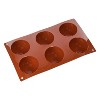 Silikomart Flexible Silicone Non-Stick Bakeware Hemisphere Mold 2.7 Oz, 2.76" diam. x 1.38" Deep, 6 Cavities - 2 of 3