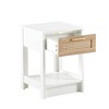 15.75" Rattan Night Stands With Drawer Bedside End Table For Small Space - 2 of 4