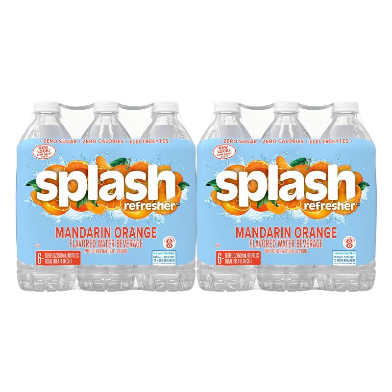 Splash Refresher Mandarin Orange Water Beverage - 24pk/0.5L Bottles, 3 of 9