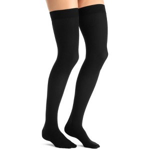 JOBST Opaque Women's 15-20 mmHg Compression Stockings, Thigh Highs w/ Silicone Dot Top Band - 1 of 4