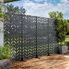 SpassWay 72"H 47"W Outdoor Metal Garden Trellis Privacy Screen Lattice Panel Indoor Room Divider - 3 of 4