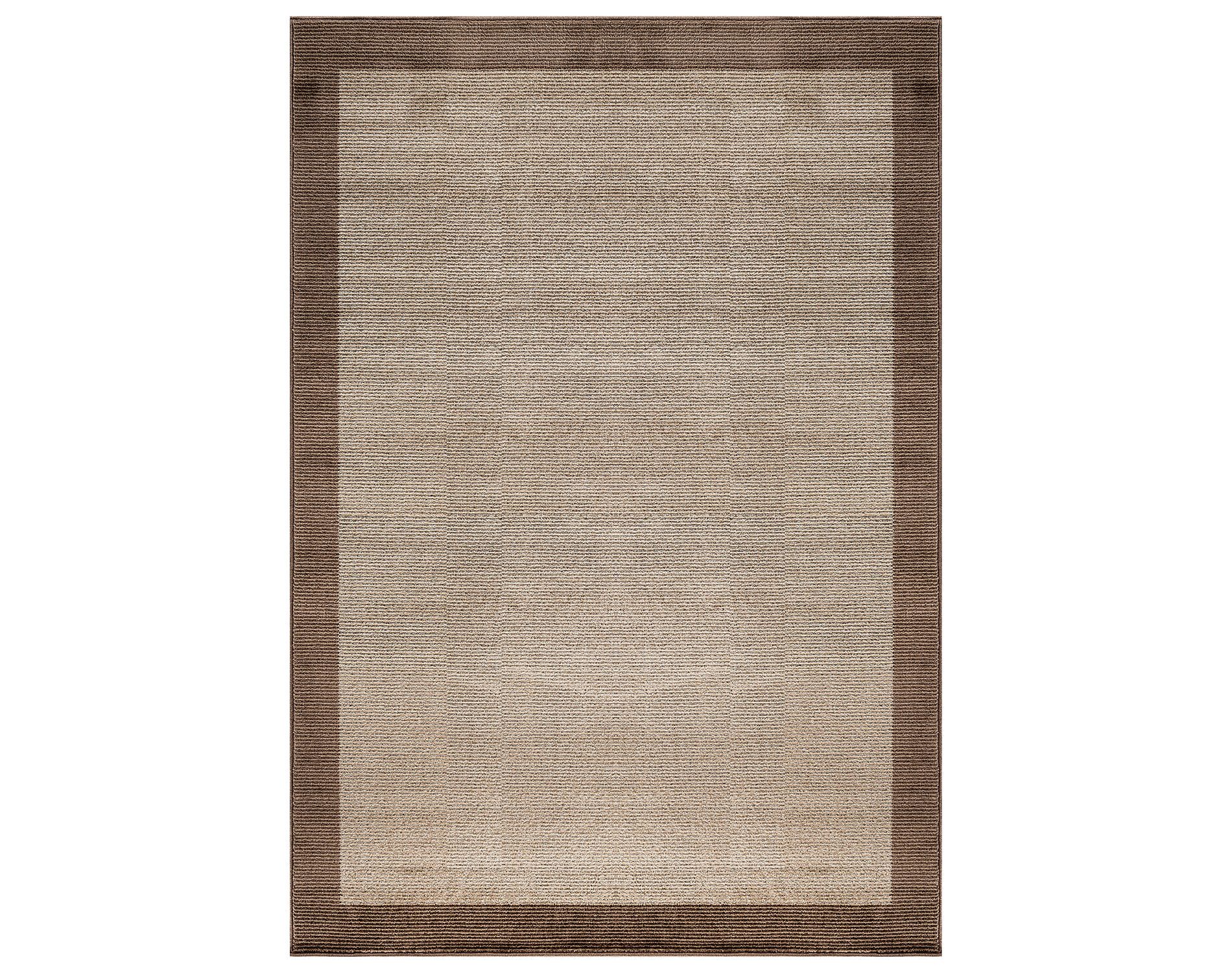 World Rug Gallery Modern Geometric Stripe Bordered Area Rug for Living Room, Bedroom, or Entryway – Low Pile Indoor Rug