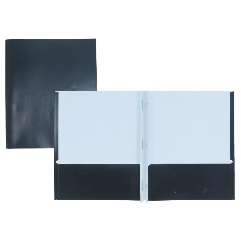2 Pocket Paper Folder with Prongs Black - Pallex, 2 of 3