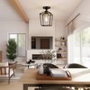 DORESshop 7.09 in. 1-Light Black and Gold Semi- Flush Mount Lighting with No Bulbs Included 1-Pack - 3 of 4