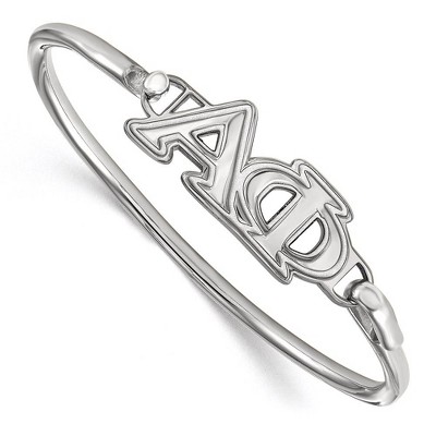 Black Bow Jewelry Sterling Silver Alpha Phi Greek Life Bangle Bracelet 7 Inch