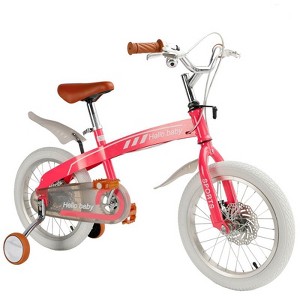 Topteng 16" Kid's Bike Children Bicycle with Auxiliary Wheels - Black/Red - 1 of 4