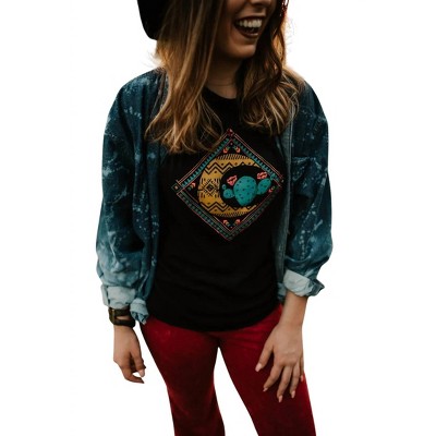 Women's Distressed Denim Bleached Button Down Top - SOUTHERN BLISS