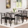 Dining Table Set for 4, 5 Piece Metal Frame Kitchen Table and Chair Set, Chamfer Design Space-Saving Dining Room Furniture - 4 of 4