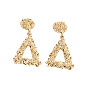 SOHI Women's Gold Corroded Drop Earrings - 1 of 3