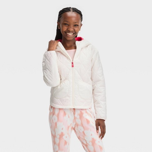 Girls' Quilted Fleece Jacket - All In Motion™ Pink Xl : Target