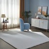 DOMETOUR Modern Upholstered Armless Low Back Accent Chair, Pine Wood Feet, for Living Room, Bedroom, Balcony, Office, Reading Nook, Blue - 2 of 4