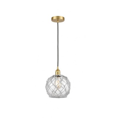Farmhouse Rope - 1 Light Cord Hung Mini Pendant In Industrial Style-10.75 Inches Tall and 8 Inches Wide