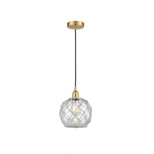 Farmhouse Rope - 1 Light Cord Hung Mini Pendant In Industrial Style-10.75 Inches Tall and 8 Inches Wide - 1 of 1