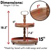 BIRDROCK HOME 2-Tier Farmhouse Serving Tray with Handle - Espresso - 3 of 4
