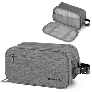 PAVILIA Toiletry Bag for Men, Travel Pouch Essentials Shaving Dopp Kit, Water Resistant Organizer Case Accessories - 1 of 4