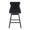 Beautyolove Velvet Upholstered Solid Wood Frame Counter Height Bar Stool Swivel Counter Stool with Back (Set of 2) - 2 of 4