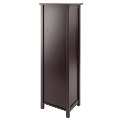 Transitional Walnut Brown 5-Tier Kids Storage Bookshelf