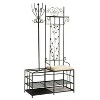 Kings Brand Furniture - Traballesi Hall Tree Storage Bench with Coat Rack - 4 of 4