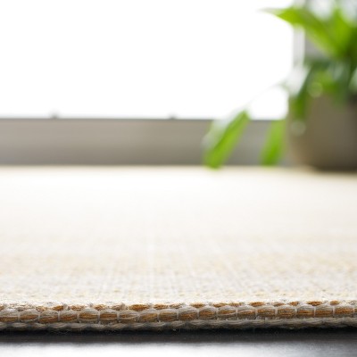 Augustine Ivory and Gold Flat Woven Cotton Area Rug, 9' x 12'