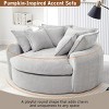 59.8" Modern Black Round Chaise Lounge Sofa with Plush Cushions, Upholstered Boneless Design for Cozy Living Room Relaxation -3irtyhousy - 2 of 4