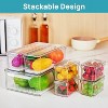 LunaLulinlk Set of 7 Refrigerator Organizer Bins, Fruit Containers for Fridge with Drain Tray for Vegetables, Food, Drinks - 3 of 4