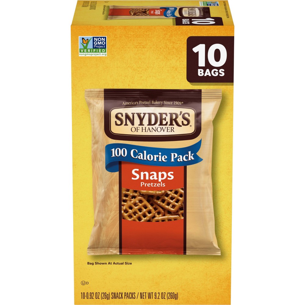 Snyder s of Hanover Pretzels  Snaps 100 Calorie Packs  10 Ct Multipack