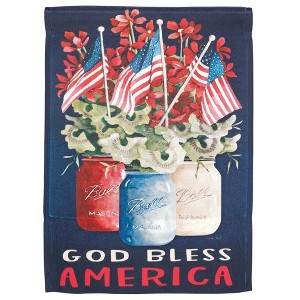 Magnolia Garden God Bless America Patriotic Jars 30 x 44 Inch Polyester Garden Flag - 1 of 2
