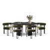 7 Piece Dining Set for 7,Extendable Wood Dining Table with 6 Upholstered Velvet Dining Chairs with Arm for Dining Room,Kitchen-Maison Boucle - 2 of 4