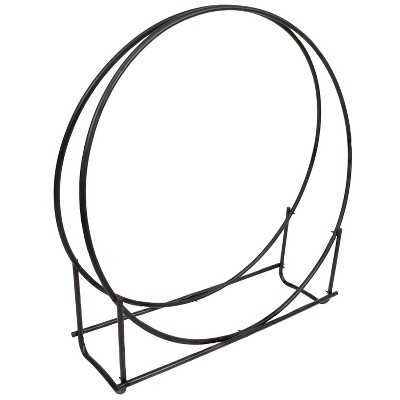 Sunnydaze Iron Round Fire Pit Or Fireplace Firewood Log Hoop Rack ...