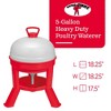 Little Giant DOMEWTR8 5 Gallon Tank Heavy Duty Plastic Dome Poultry Gravity Waterer Feeder for Chickens and Ducks or Other Birds with 3 Legs, Red - 2 of 4